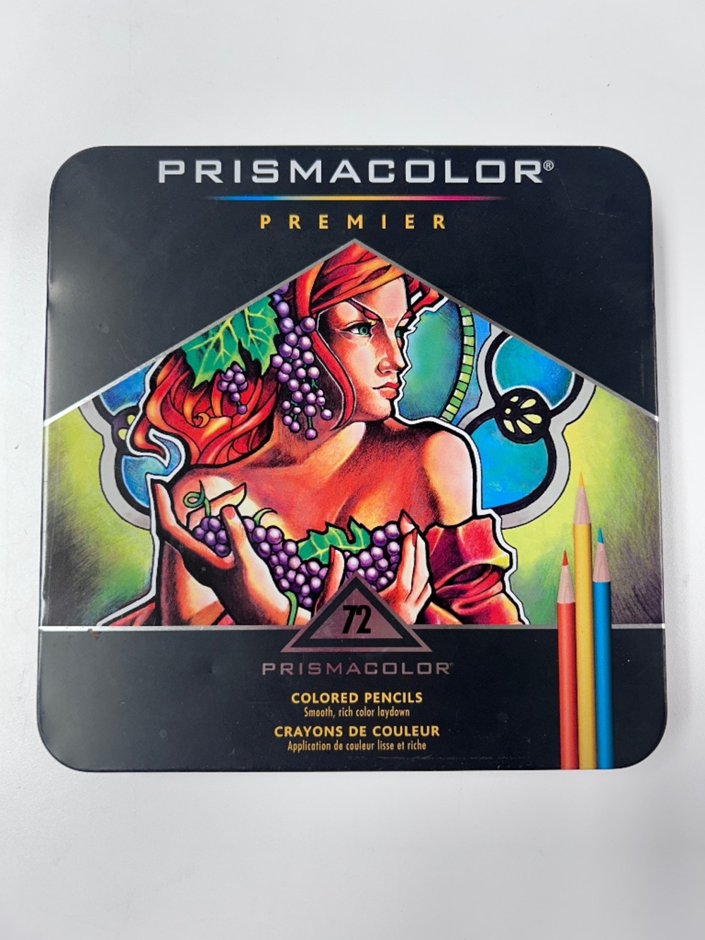 Prismacolor Premier Metal Tin of 72 Colored Pencils Mostly Never Used